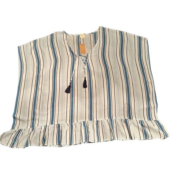 Surf Gypsy Swim Suit Cover Up Womens size Medium Blue and White Stripe - Picture 5 of 11